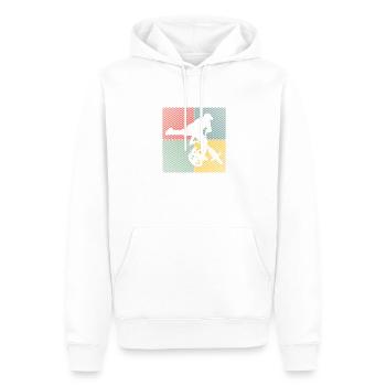 BMX Bike Freestyle race BMX - Sweat à capuche Premium bio Homme - blanc - Devant - Nico (187cm)