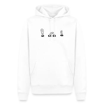 Regenwurm - Männer Premium Bio Hoodie - Weiß - Vorne - Nico (187cm)