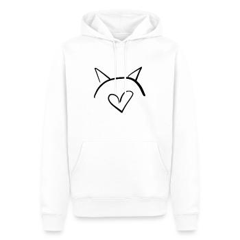 Herz Ohren - Männer Premium Bio Hoodie - Weiß - Vorne - Nico (187cm)
