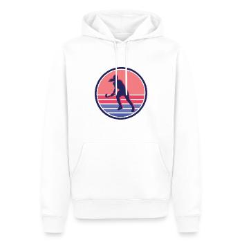 Joueuse de hockey sur gazon Joueuse de hockey Filles - Sweat à capuche Premium bio Homme - blanc - Devant - Nico (187cm)