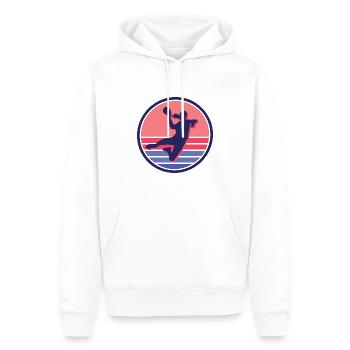 Handball Girl Joueuse de handball Joueuse de handball Joueuse de handball - Sweat à capuche Premium bio Homme - blanc - Devant - Nico (187cm)
