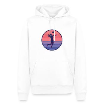 Joueuse de volleyball Joueuse de volleyball Filles - Sweat à capuche Premium bio Homme - blanc - Devant - Nico (187cm)