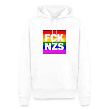 Fck nzs - Sweat à capuche Premium bio Homme - blanc - Devant - Nico (187cm)