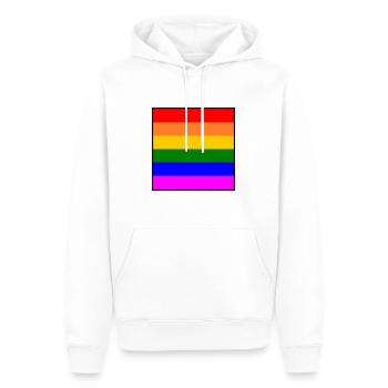 Regenbogen - Männer Premium Bio Hoodie - Weiß - Vorne - Nico (187cm)