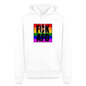 Fck afd - Männer Premium Bio Hoodie - Weiß - Vorne - Nico (187cm)