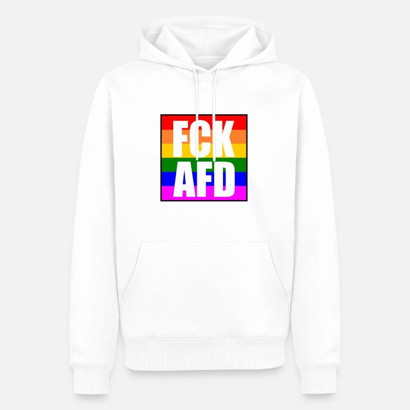 Fck afd - Männer Premium Bio Hoodie - Weiß