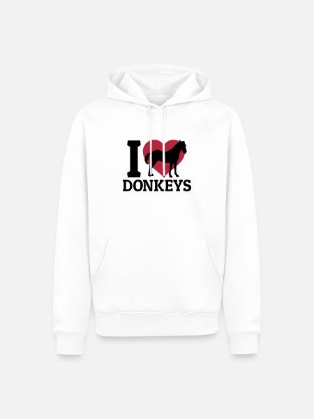 I love donkeys - Männer Premium Bio Hoodie - Weiß