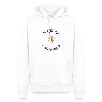 je peux pas je suis trop mignon - Sweat à capuche Premium bio Homme - blanc - Devant - Nico (187cm)