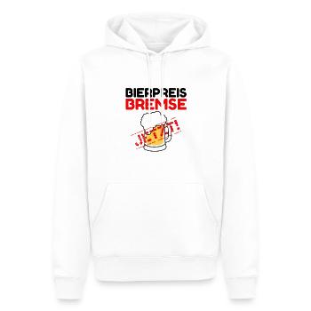 Bierpreisbremse - Jetzt! - Männer Premium Bio Hoodie - Weiß - Vorne - Nico (187cm)