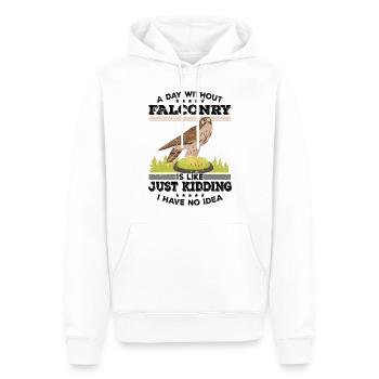 Fauconnerie - Sweat à capuche Premium bio Homme - blanc - Devant - Nico (187cm)