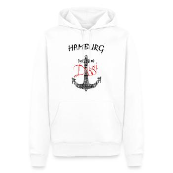 Hamburg Diggi - Männer Premium Bio Hoodie - Weiß - Vorne - Nico (187cm)