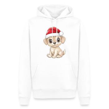 Chien Noël Mignon Noël mignon Noël - Sweat à capuche Premium bio Homme - blanc - Devant - Nico (187cm)