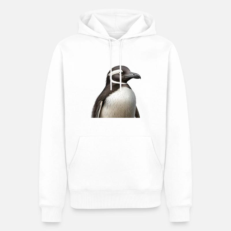 Pinguin - Männer Premium Bio Hoodie - Weiß