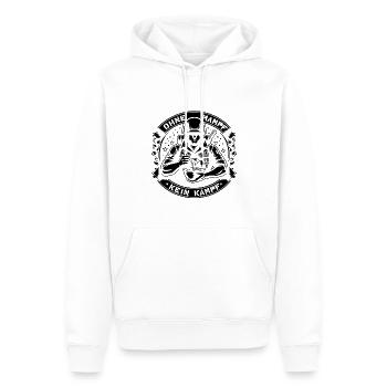 Ohne Mampf kein Kampf! 💪😄 🍔🔥 - Männer Premium Bio Hoodie - Weiß - Vorne - Nico (187cm)