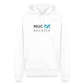 MUC BAVARIA dark-lettered - Männer Premium Bio Hoodie - Weiß - Vorne - Nico (187cm)