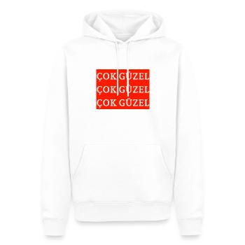 çok güzel turc - Sweat à capuche Premium bio Homme - blanc - Devant - Nico (187cm)
