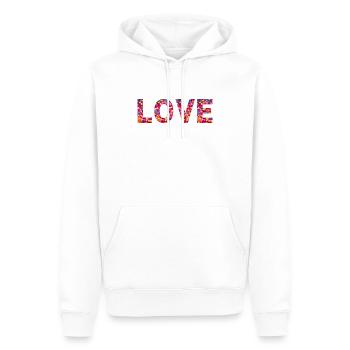 Une typographie sincère - Sweat à capuche Premium bio Homme - blanc - Devant - Nico (187cm)