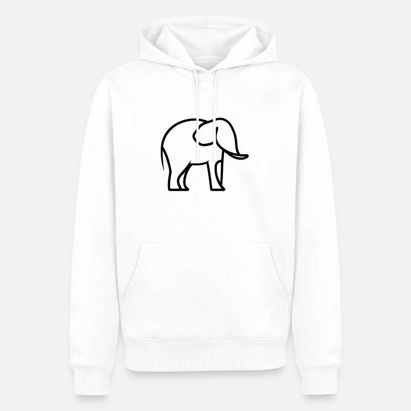 éléphant - Sweat à capuche Premium bio Homme - blanc