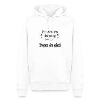 Tapes du pied - Sweat à capuche Premium bio Homme - blanc - Devant - Nico (187cm)