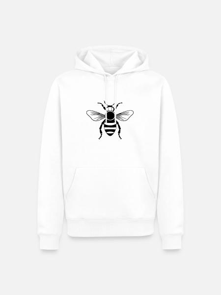 Bee - Men’s Premium Organic Hoodie - white