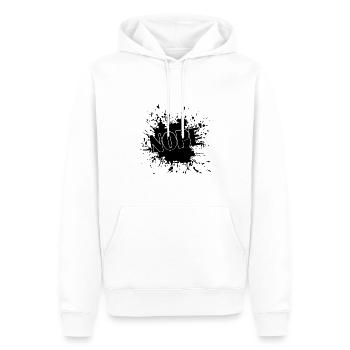 Nope - Männer Premium Bio Hoodie - Weiß - Vorne - Nico (187cm)
