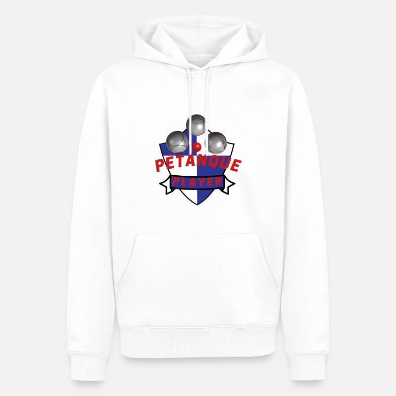 Boule petanque player - Männer Premium Bio Hoodie - Weiß