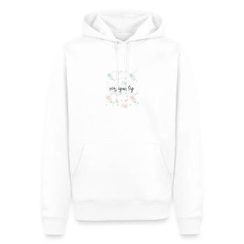 einzigartig - Männer Premium Bio Hoodie - Weiß - Vorne - Nico (187cm)