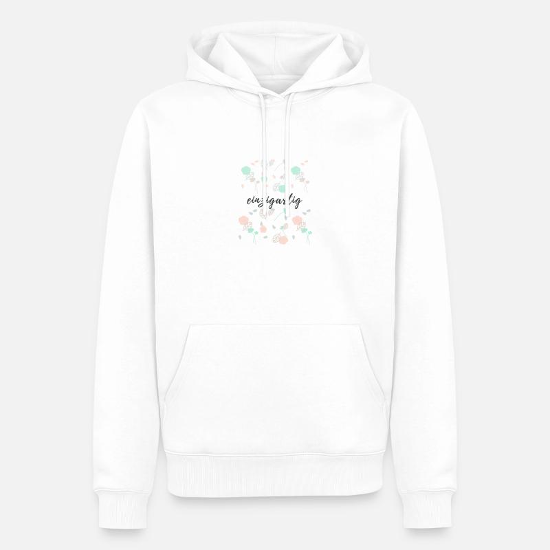 einzigartig - Männer Premium Bio Hoodie - Weiß