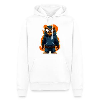Owl with hoodie - Men’s Premium Organic Hoodie - white - Front - Nico (187cm)