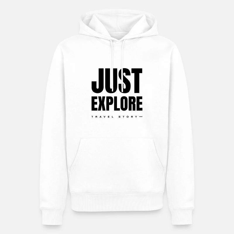 Il suffit d’explorer - Sweat à capuche Premium bio Homme - blanc