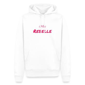 Miss rebelle - Sweat à capuche Premium bio Homme - blanc - Devant - Nico (187cm)