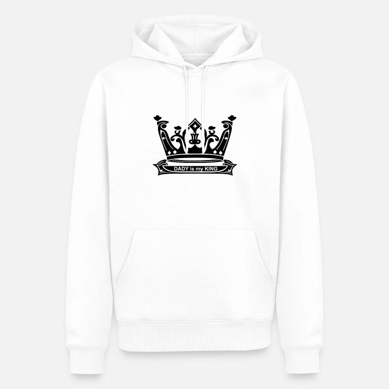 Dady is my King - Männer Premium Bio Hoodie - Weiß