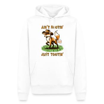 Fox Ain't Rootin' Just Tootin' Funny Animals - Männer Premium Bio Hoodie - Weiß - Vorne - Nico (187cm)