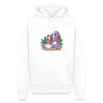 Große Schwester Niedlicher Dino Geschwister Paar - Männer Premium Bio Hoodie - Weiß - Vorne - Nico (187cm)