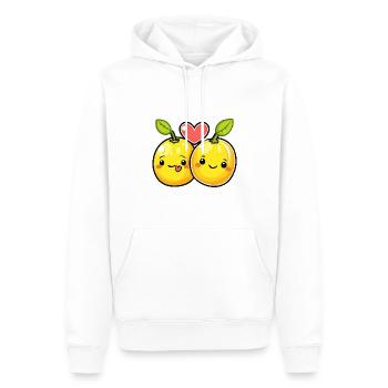 Zitrone Paar Liebe Herz Comic - Männer Premium Bio Hoodie - Weiß - Vorne - Nico (187cm)