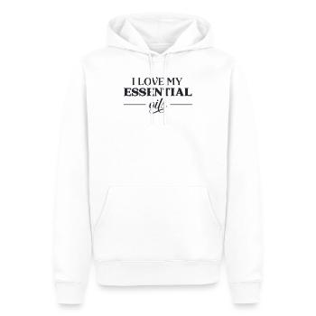 J’adore mes huiles essentielles - Sweat à capuche Premium bio Homme - blanc - Devant - Nico (187cm)