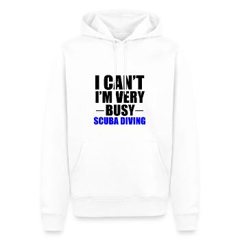 Plongée sous-marine occupée - Sweat à capuche Premium bio Homme - blanc - Devant - Nico (187cm)