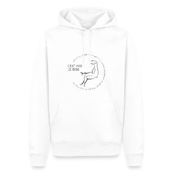 c est moi le boss 1 - Sweat à capuche Premium bio Homme - blanc - Devant - Nico (187cm)