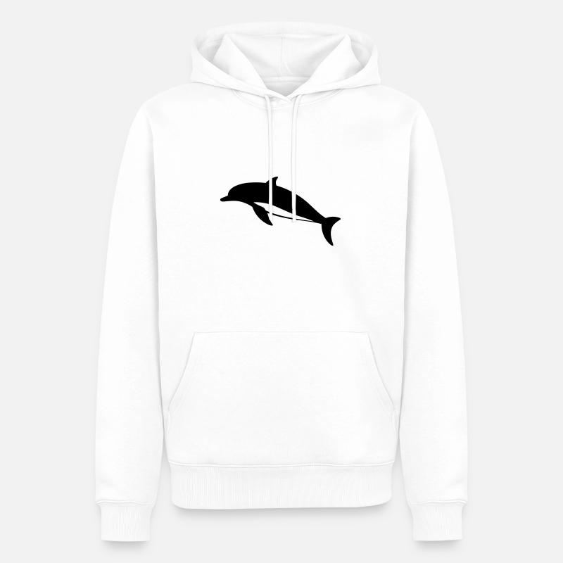 Dauphin - Sweat à capuche Premium bio Homme - blanc
