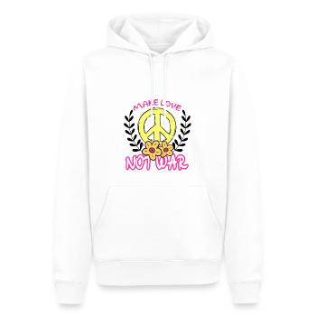 Paix Amour Paix Symbole pour l’Amour Paix - Sweat à capuche Premium bio Homme - blanc - Devant - Nico (187cm)