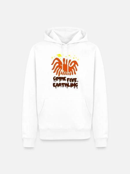 Gimme Five - Monster sagt hallo - Männer Premium Bio Hoodie - Weiß