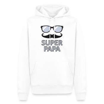 super papa - Sweat à capuche Premium bio Homme - blanc - Devant - Nico (187cm)