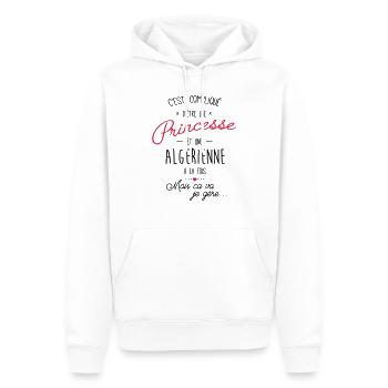 princesse et algerienne - Sweat à capuche Premium bio Homme - blanc - Devant - Nico (187cm)