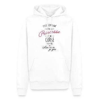 princesse et corse - Sweat à capuche Premium bio Homme - blanc - Devant - Nico (187cm)