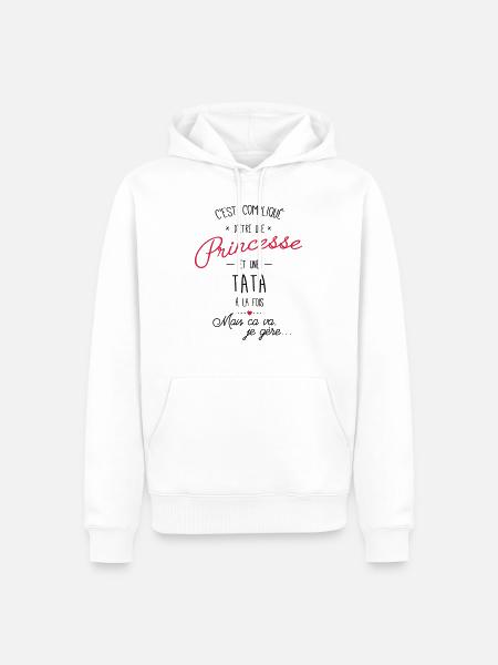 princesse et tata - Sweat à capuche Premium bio Homme - blanc