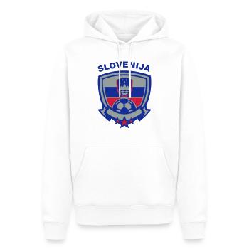 Fußball Emblem (Slovenija) - Männer Premium Bio Hoodie - Weiß - Vorne - Nico (187cm)