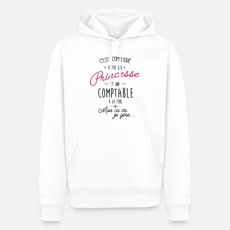 Princesse et comptable - Sweat à capuche Premium bio Homme - blanc