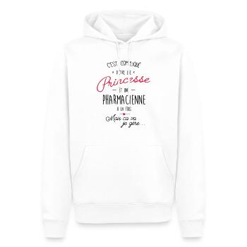 Princesse et Pharmacienne - Sweat à capuche Premium bio Homme - blanc - Devant - Nico (187cm)