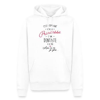 Princesse et Dentiste - Sweat à capuche Premium bio Homme - blanc - Devant - Nico (187cm)