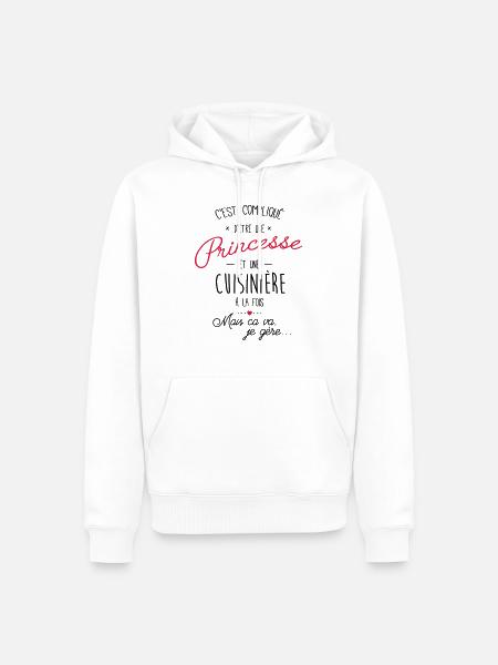 Princesse et cuisinière - Sweat à capuche Premium bio Homme - blanc